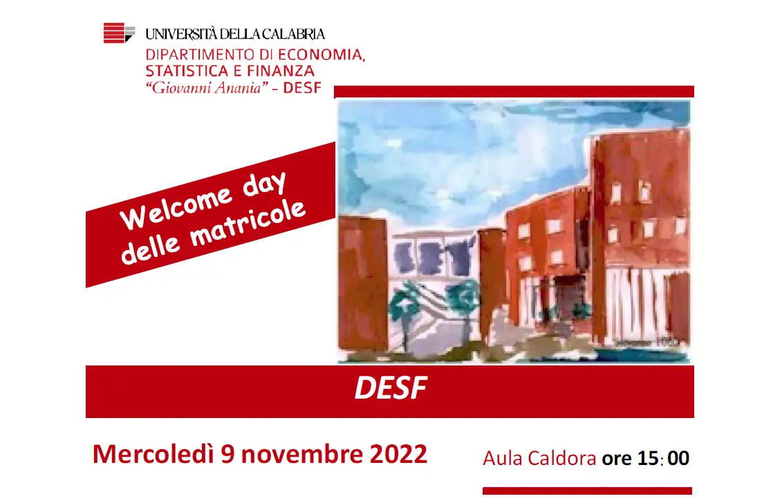 Welcome day delle matricole DESF - 09-11-2022 - Aula Caldora