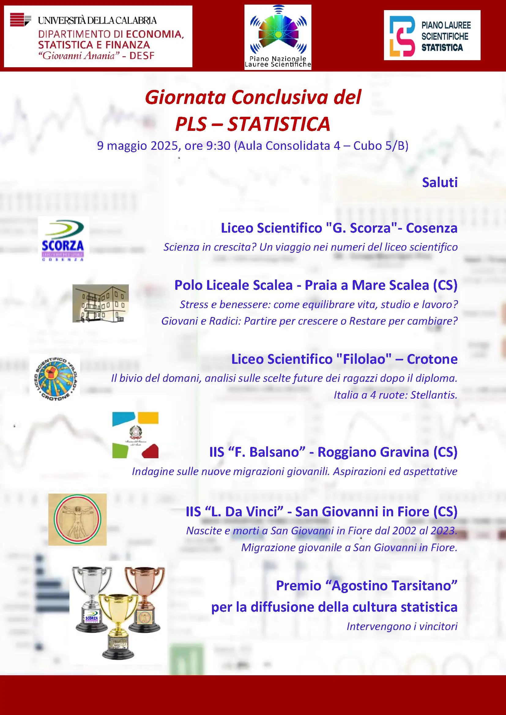 Giornata Conclusiva PLS-Statistica 2025 Giornata Conclusiva PLS-Statistica 2025