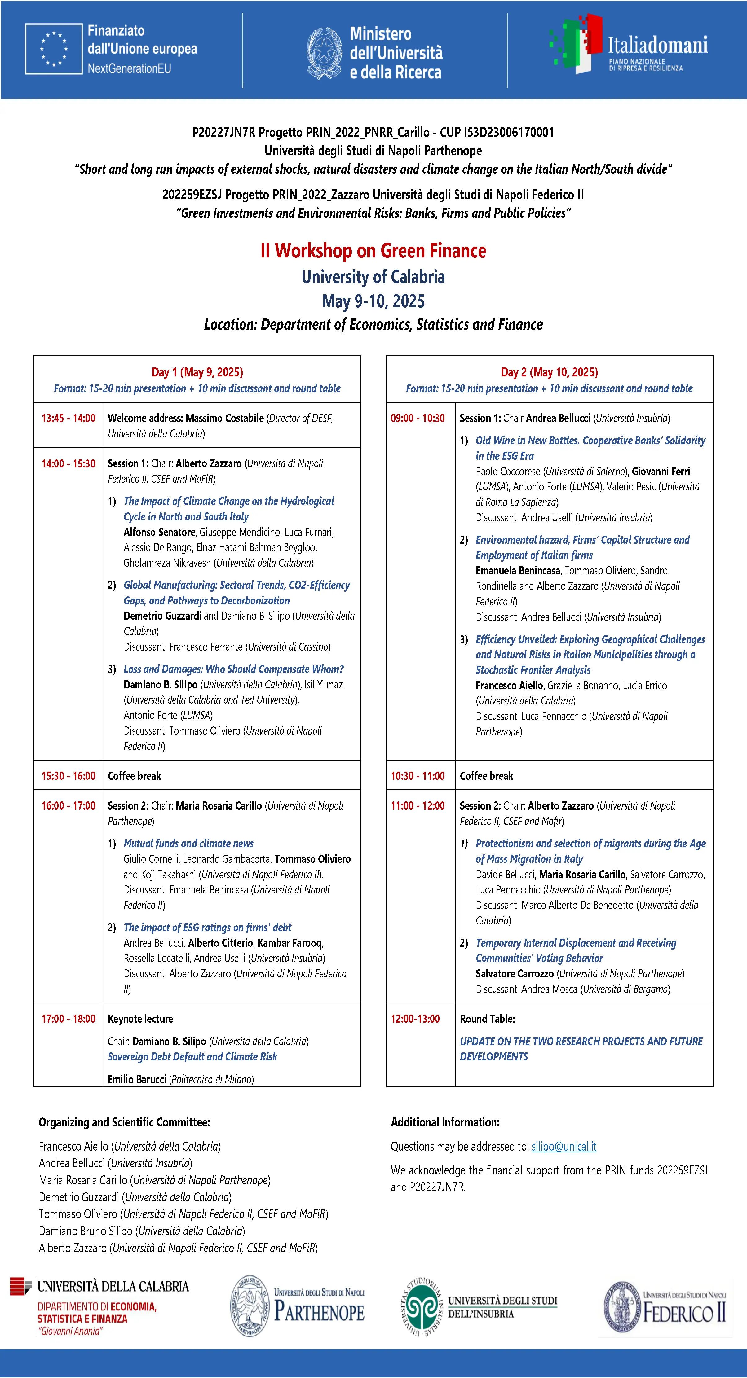 Programma II Workshop_on_Green_Finance Programma II Workshop_on_Green_Finance